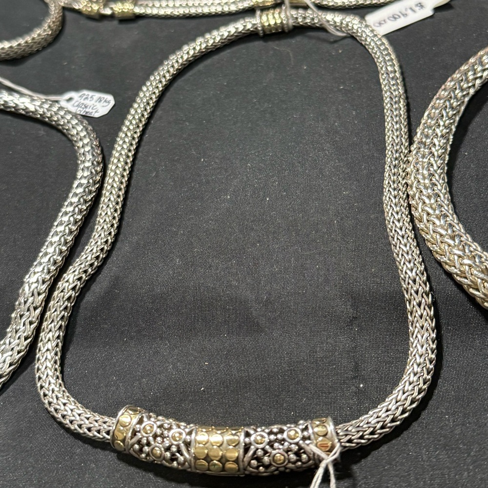 John Hardy 18k Gold/Silver 2” Pendant